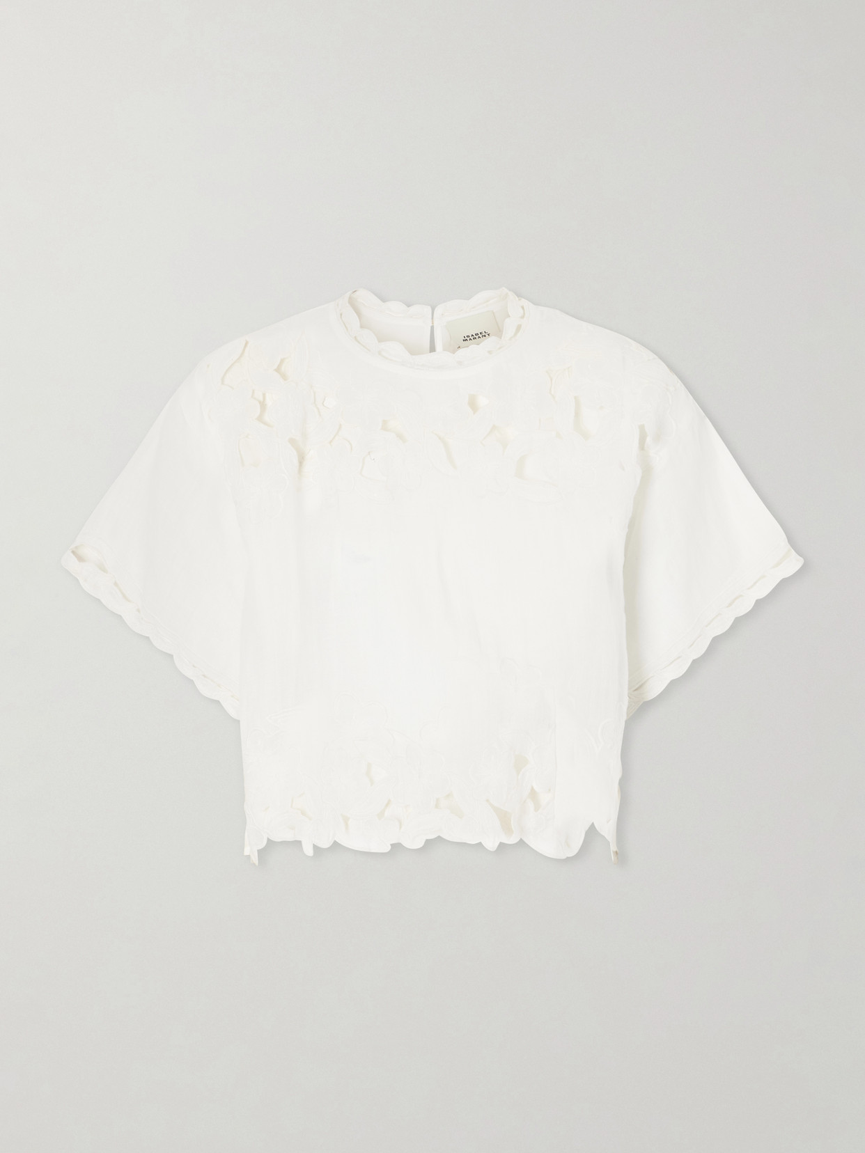 Isabel Marant Relda Cut-out Ramie Blouse In White