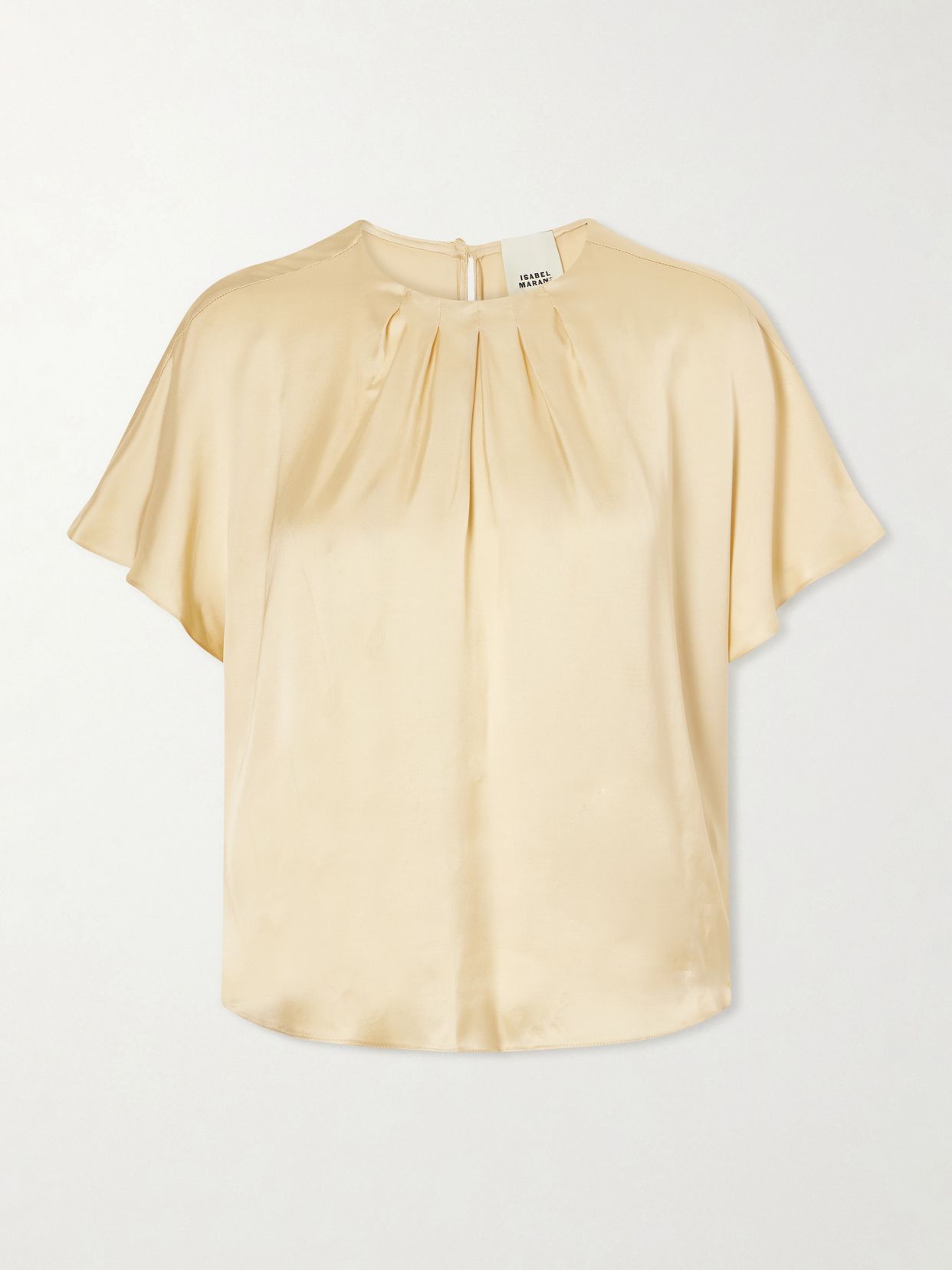 sakine gathered satin blouse