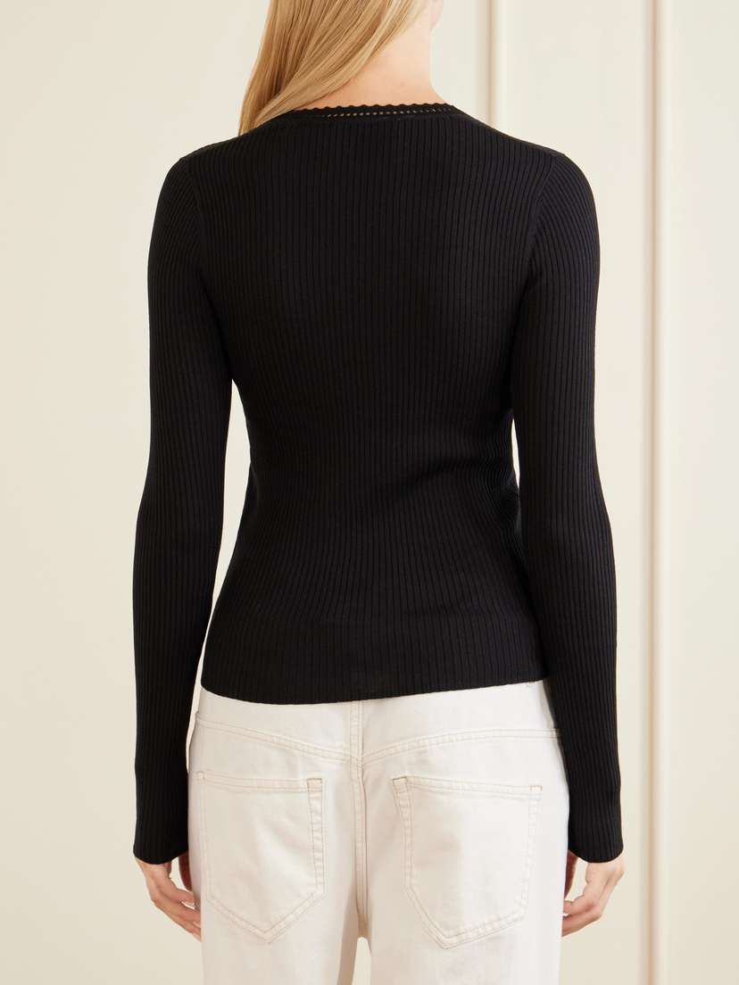 Isabel Marant Selenie Scalloped Ribbed Silk And Cotton-blend Sweater | Thumbnail 4 Isabel Marant Selenie Scalloped Ribbed Silk And Cotton-blend Sweater | Thumbnail 4