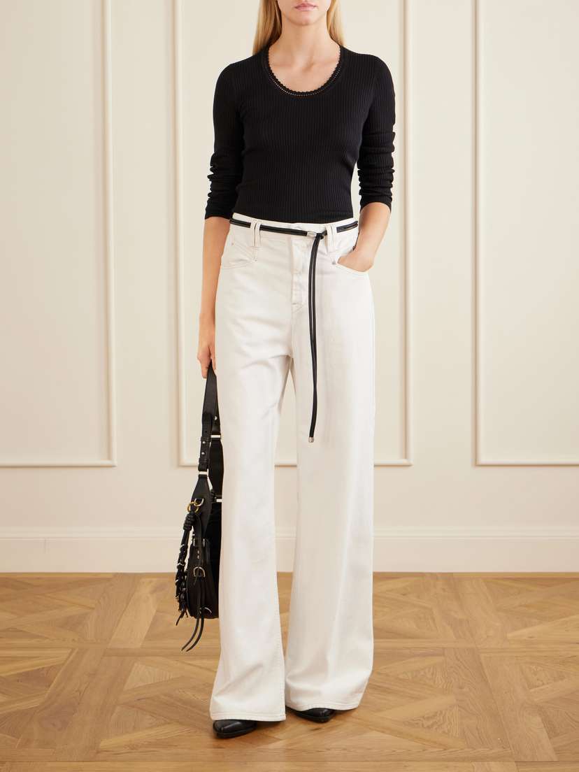 Isabel Marant Selenie Scalloped Ribbed Silk And Cotton-blend Sweater | Thumbnail 2 Isabel Marant Selenie Scalloped Ribbed Silk And Cotton-blend Sweater | Thumbnail 2