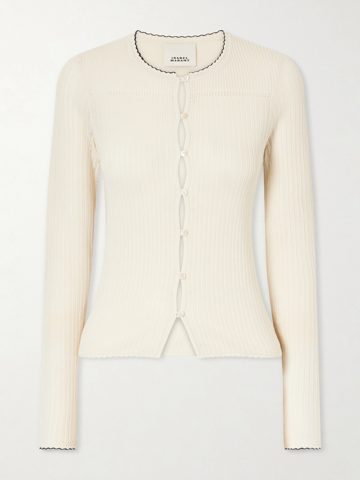 Isabel Marant Siofra Silk And Cotton-blend Cardigan In Neutral