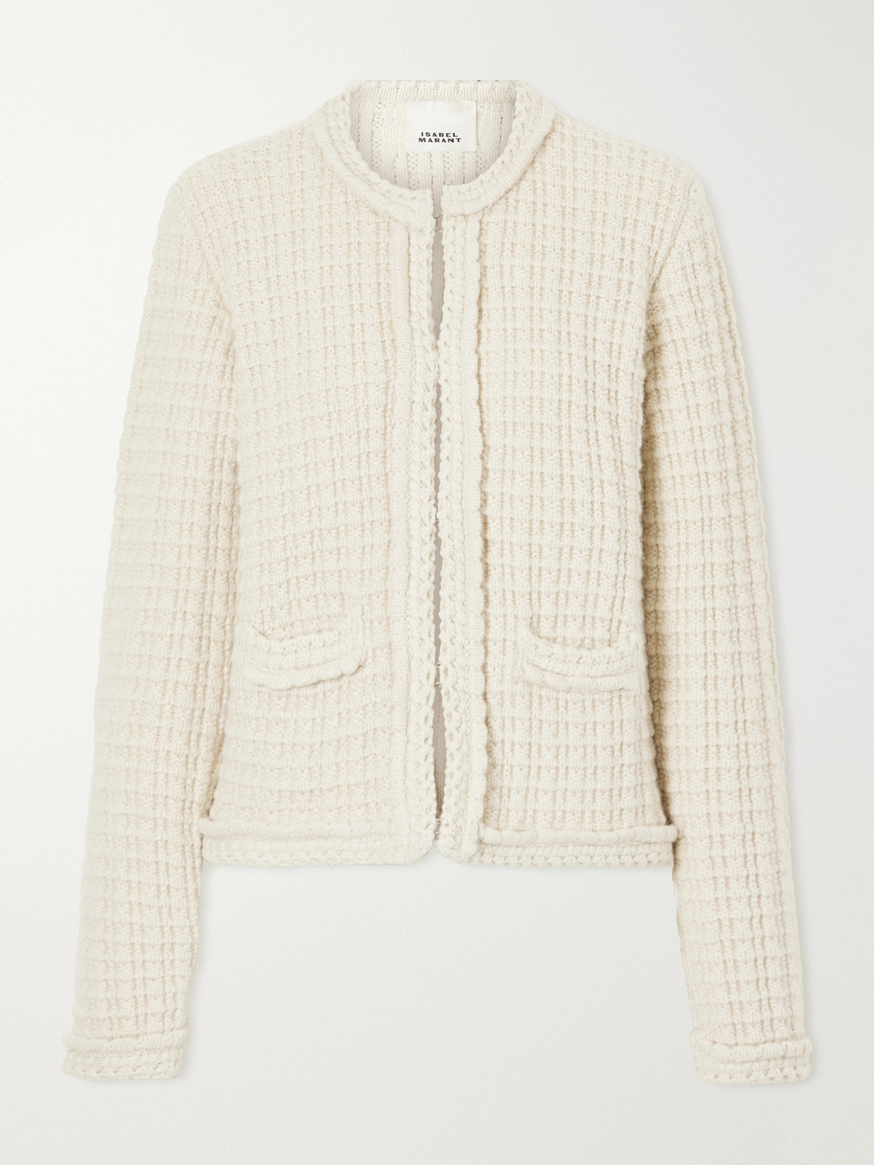 Isabel Marant Bouclé Wool And Alpaca-blend Cardigan In Neutrals