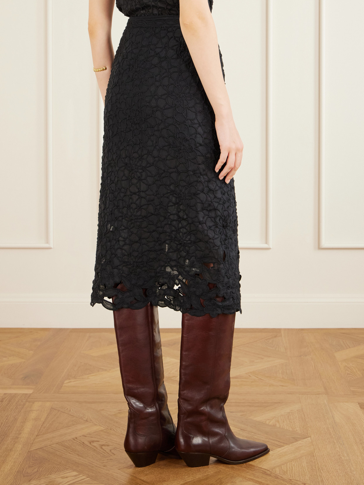 Reysha Embroidered Ramie Midi
