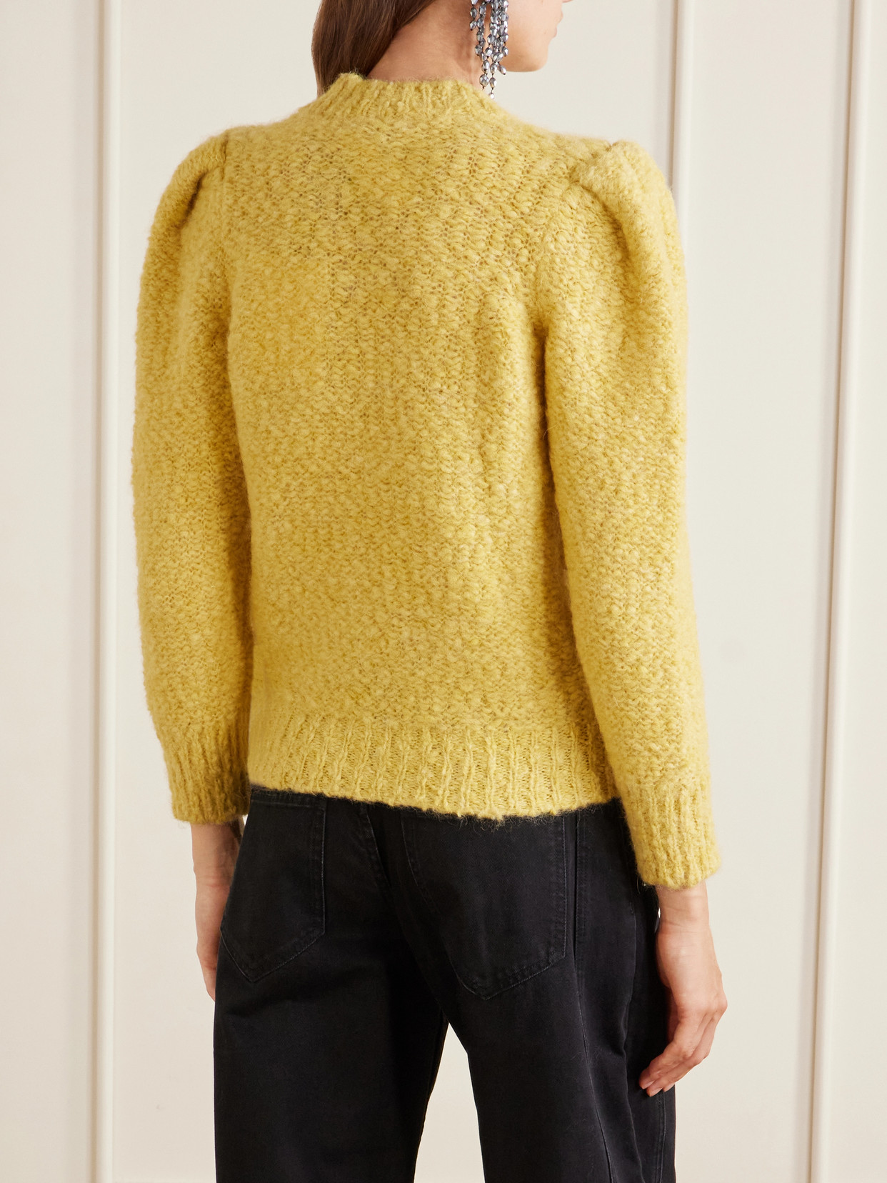 Emma Gathered Wool-Blend Bouclé Sweater