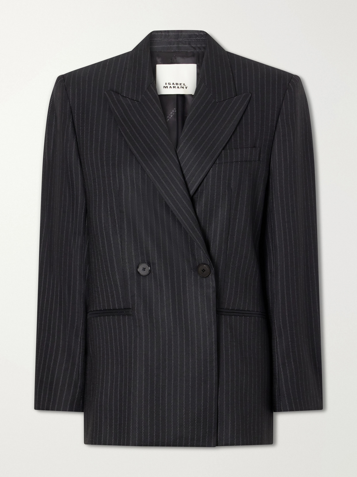 Isabel Marant Ranya Striped Wool-blend Blazer In Black