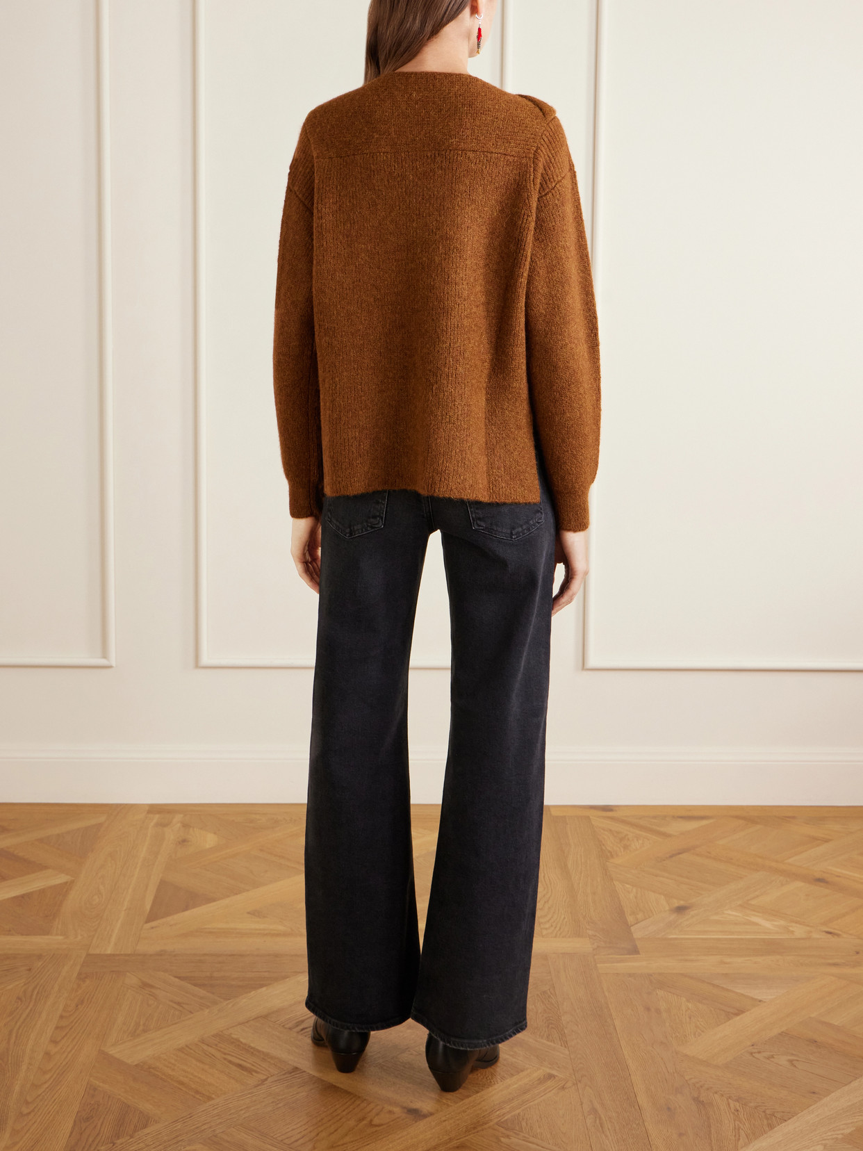 Thais Button-Detailed Ribbed Alpaca Wool-Blend Sweater
