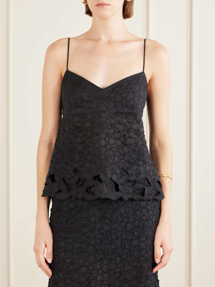Isabel Marant Romeka Floral-embroidered Ramie Tank | Thumbnail 3 Isabel Marant Romeka Floral-embroidered Ramie Tank | Thumbnail 3