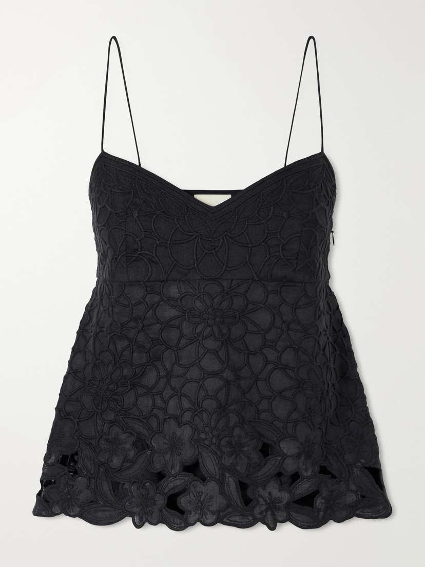 Isabel Marant Romeka Floral-embroidered Ramie Tank