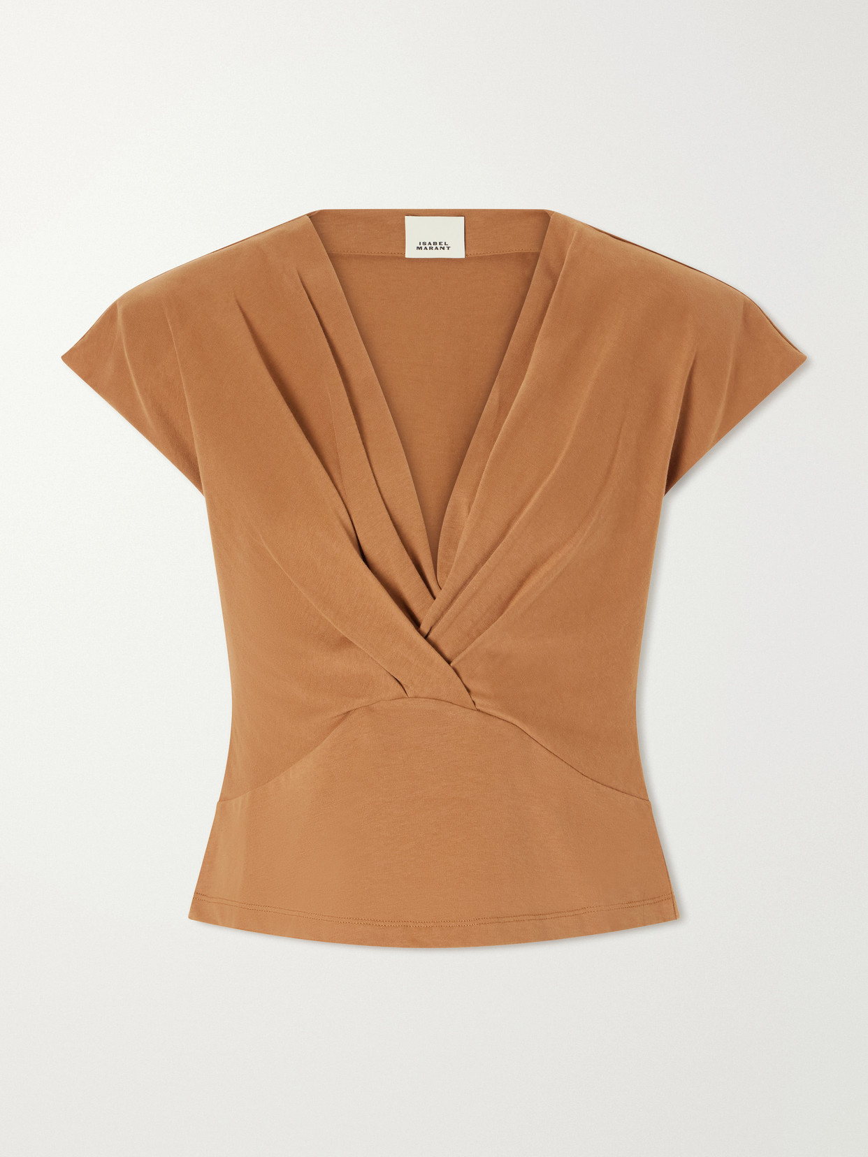 Isabel Marant Nadrine Cotton-jersey T-shirt In Brown