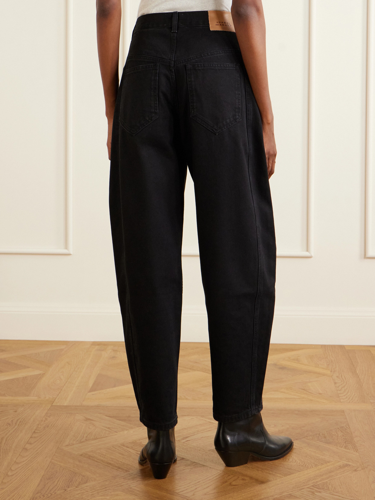 Oriane Logo-Debossed Mid-Rise Boyfriend Jeans