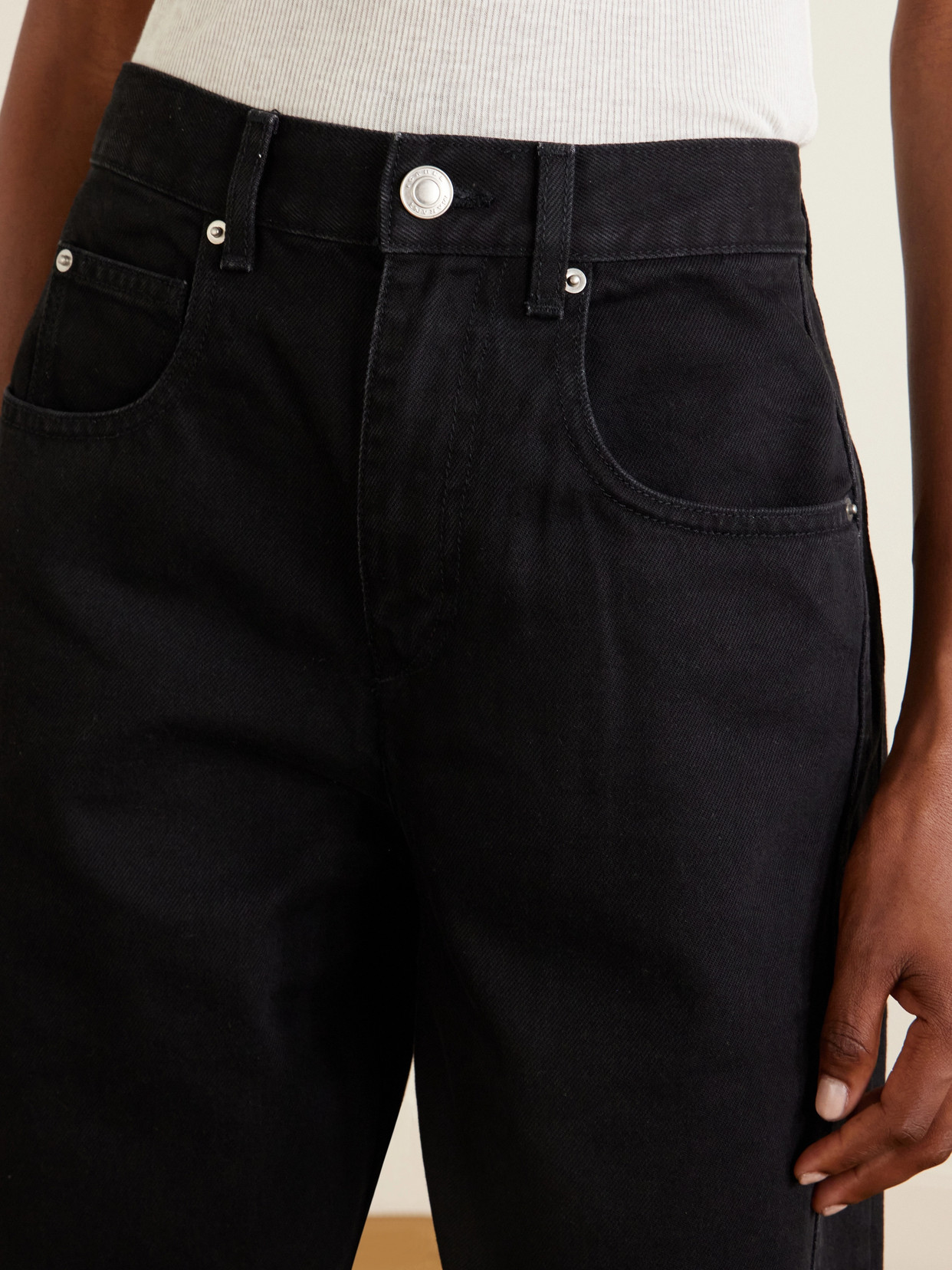 Oriane Logo-Debossed Mid-Rise Boyfriend Jeans