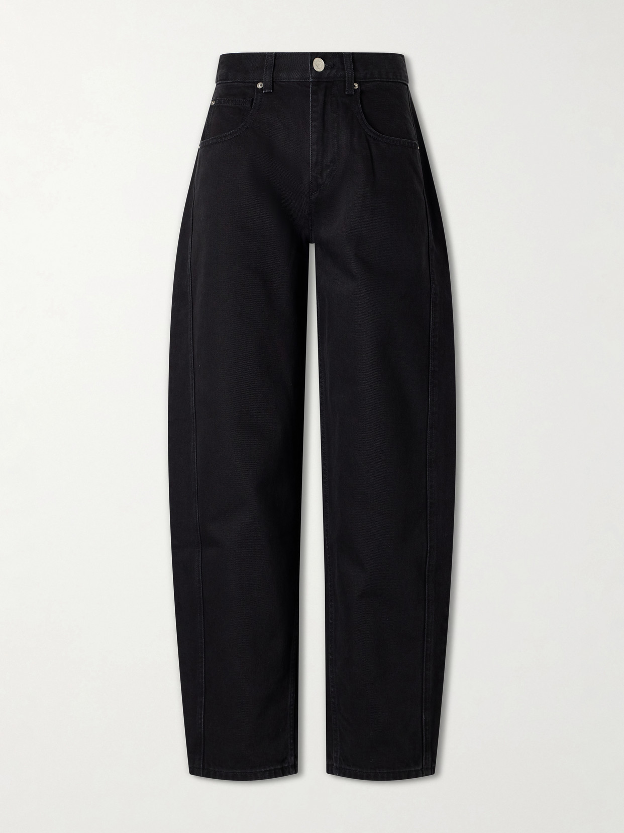Isabel Marant Oriane Logo-debossed Mid-rise Boyfriend Jeans In Black