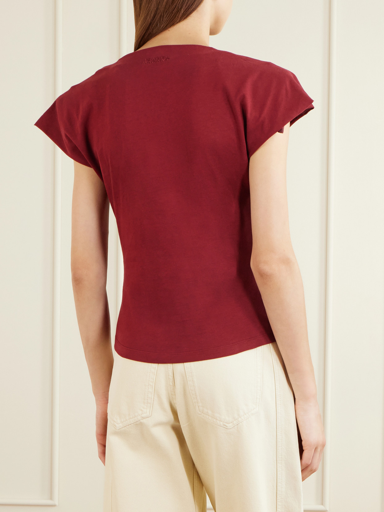 Nadrine Draped Cotton-Jersey T-Shirt