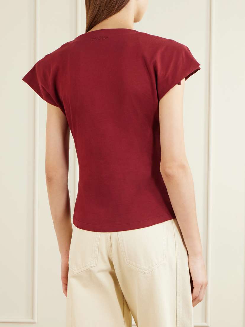 Isabel Marant Nadrine Draped Cotton-jersey T-shirt | Thumbnail 4