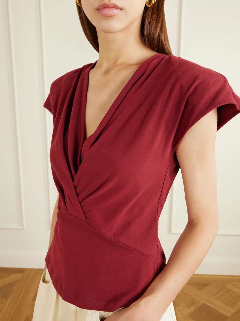 Isabel Marant Nadrine Draped Cotton-jersey T-shirt | Thumbnail 5