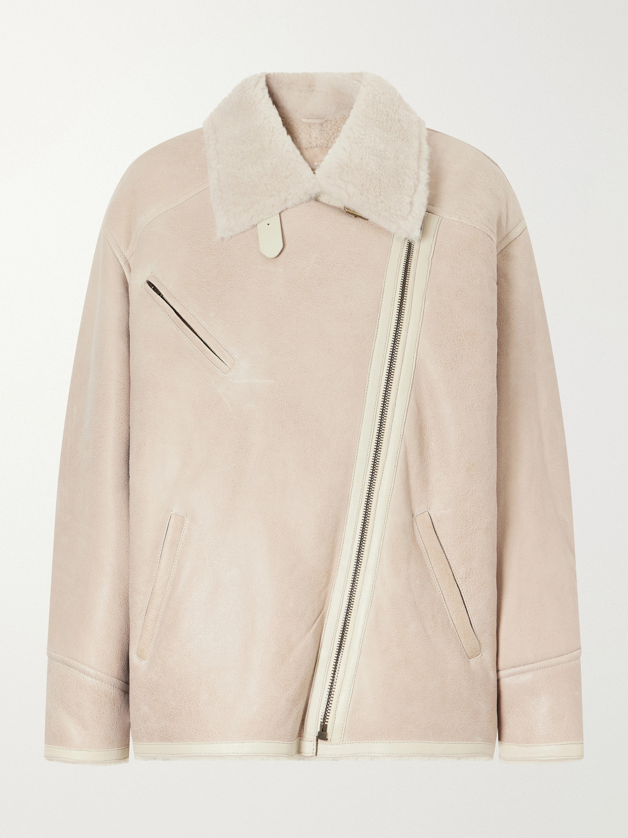 Isabel Marant Adelina Shearling-trimmed Suede Jacket In Neutrals
