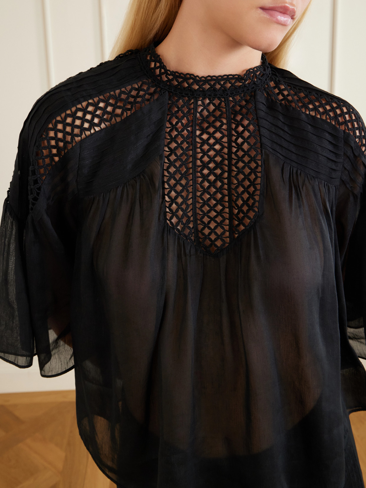 Marant Étoile - Parina Lace-Trimmed Woven Blouse