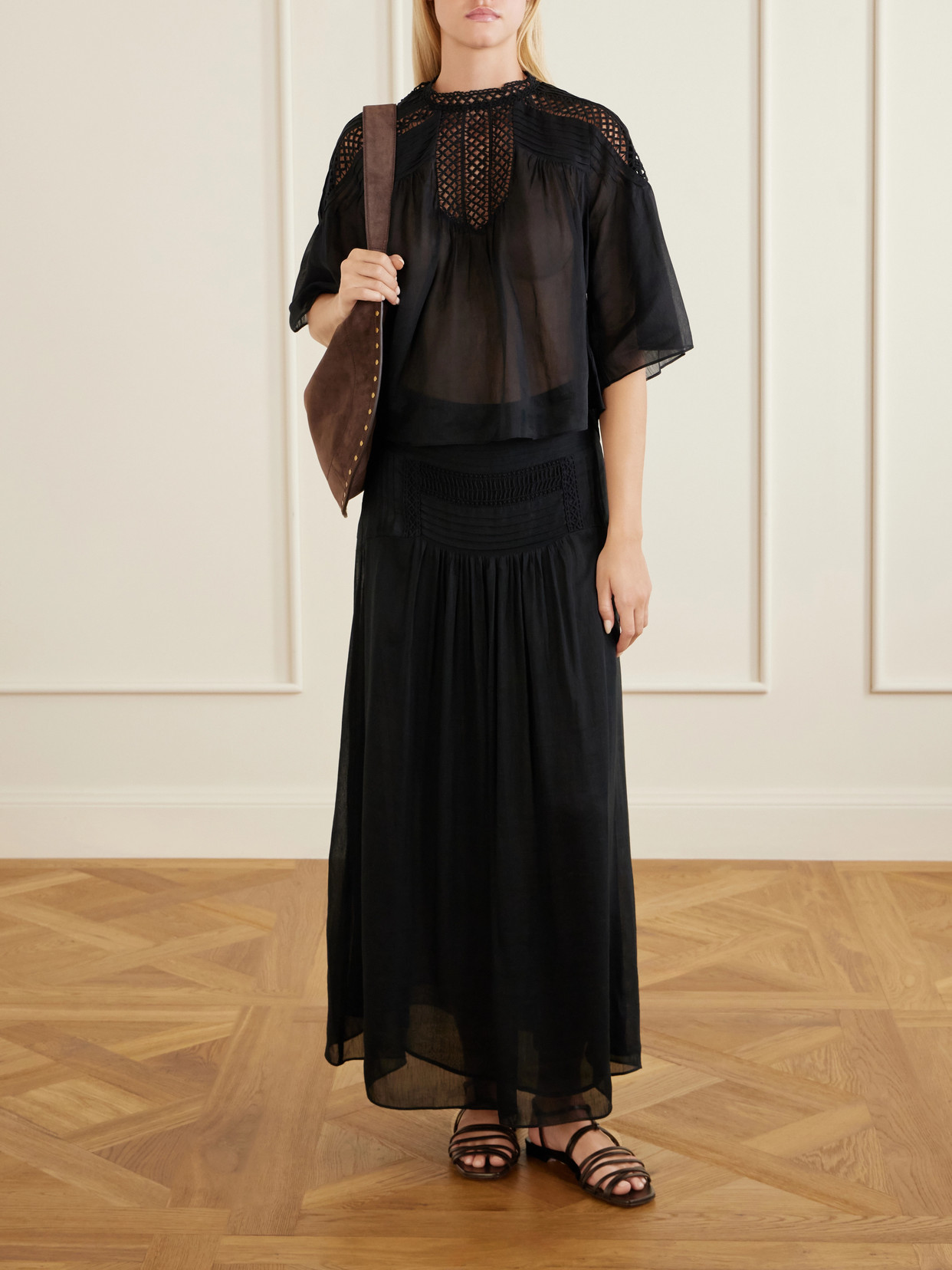 Marant Étoile - Parina Lace-Trimmed Woven Blouse