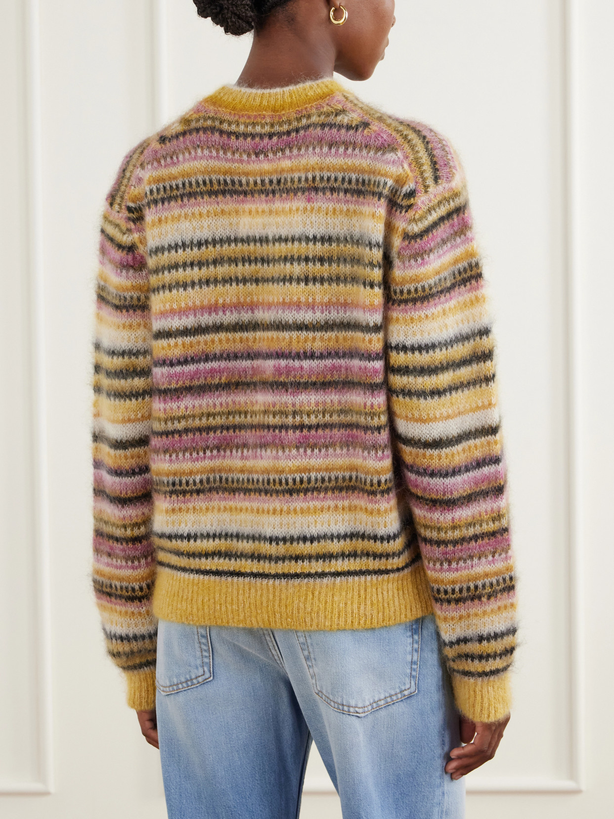 Marant Étoile - Morine Striped Brushed Mohair And Wool-Blend Sweater