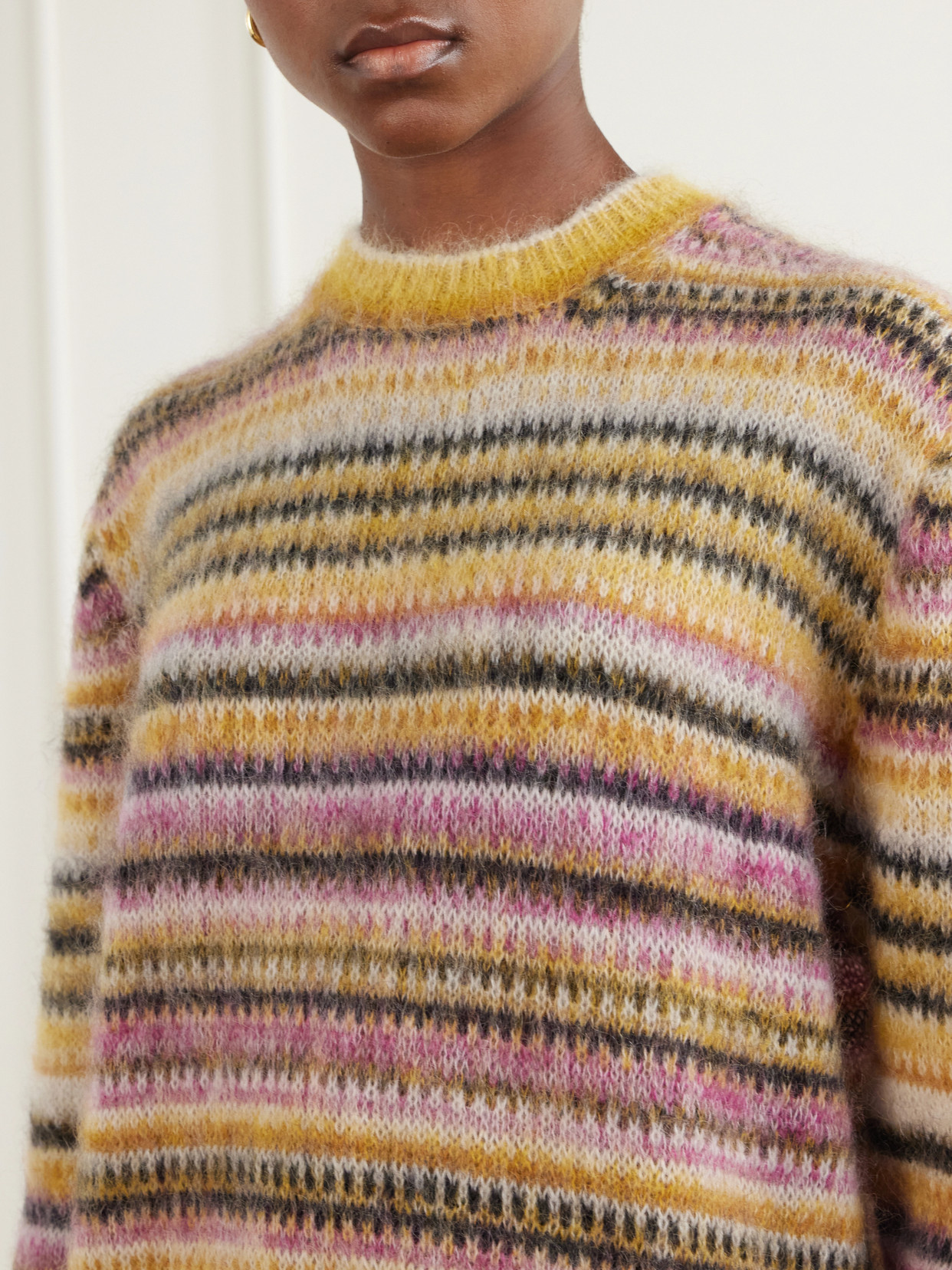 Marant Étoile - Morine Striped Brushed Mohair And Wool-Blend Sweater