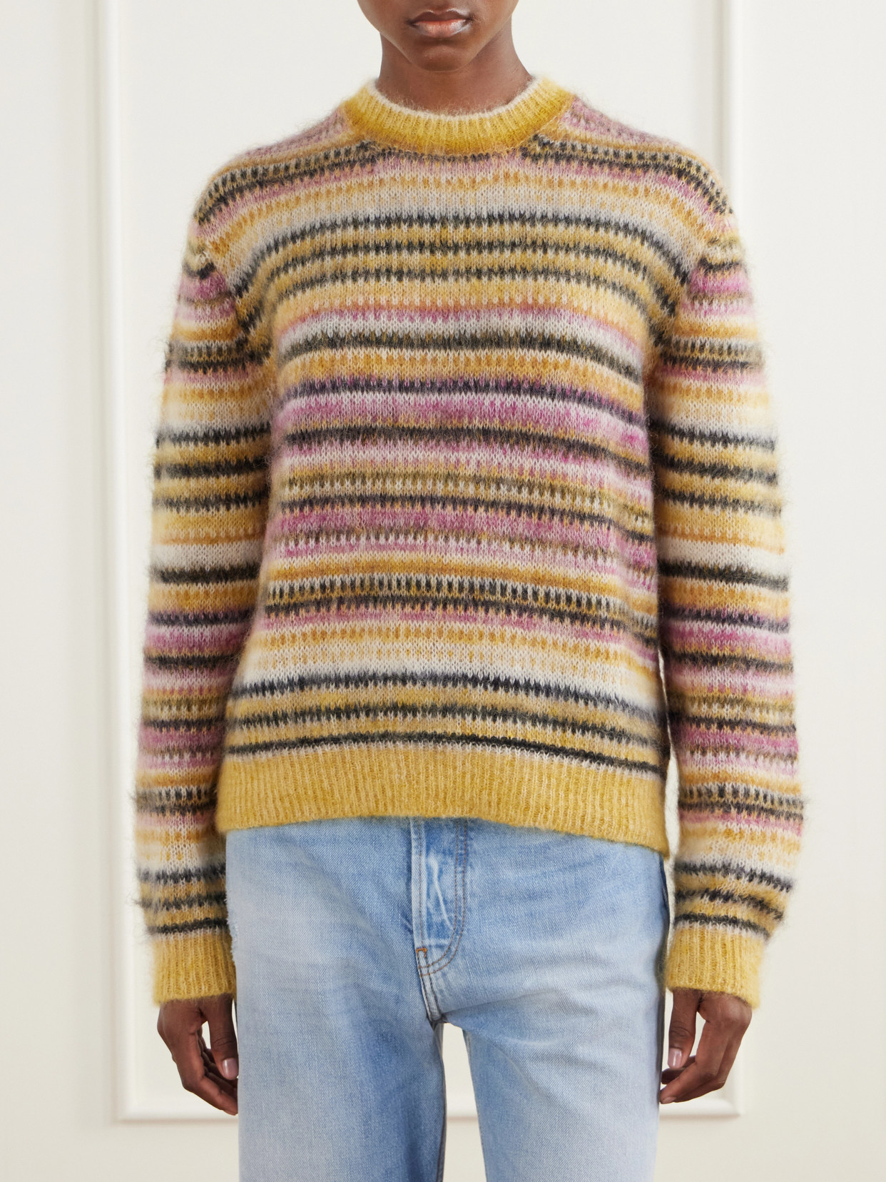 Marant Étoile - Morine Striped Brushed Mohair And Wool-Blend Sweater