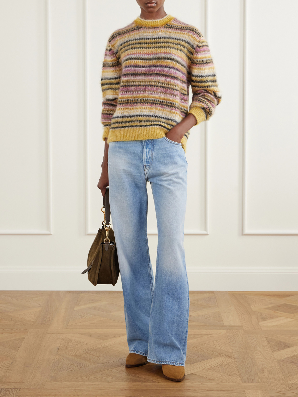 Marant Étoile - Morine Striped Brushed Mohair And Wool-Blend Sweater