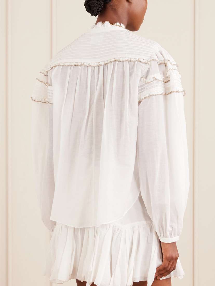 Marant Étoile Doane Ruffled Cotton-blend Voile Blouse | Thumbnail 4