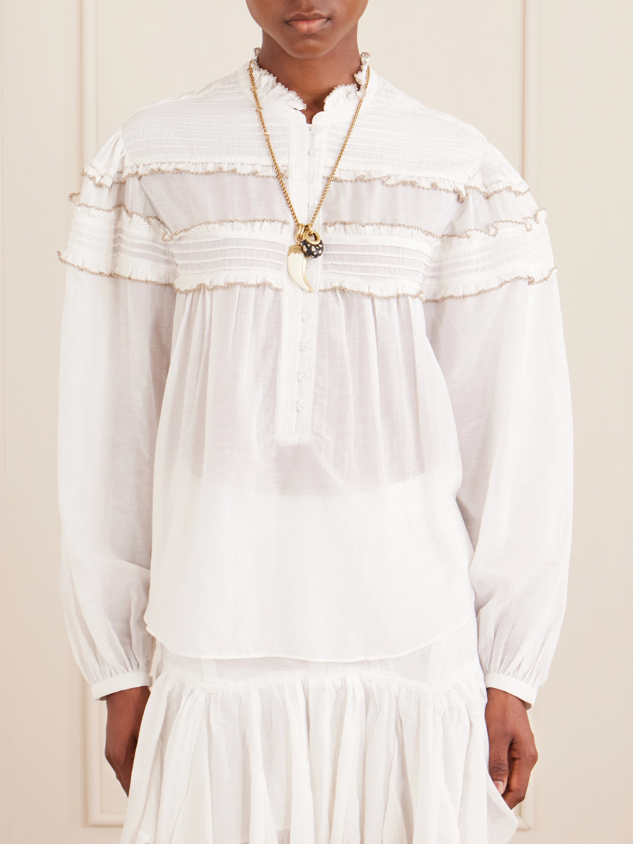 Marant Étoile - Doane Ruffled Cotton-Blend Voile Blouse