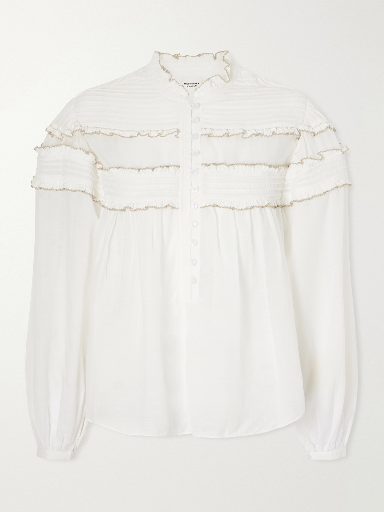 Marant Étoile - Doane Ruffled Cotton-Blend Voile Blouse