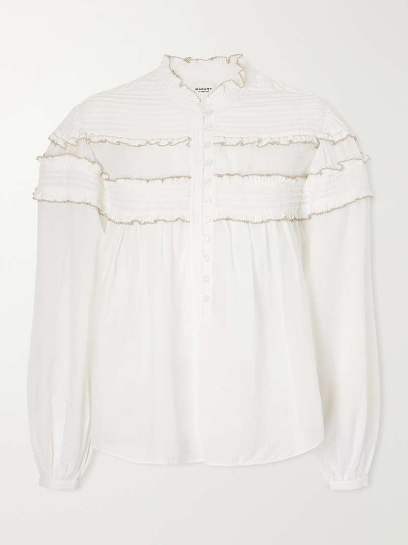 Marant Étoile Doane Ruffled Cotton-blend Voile Blouse