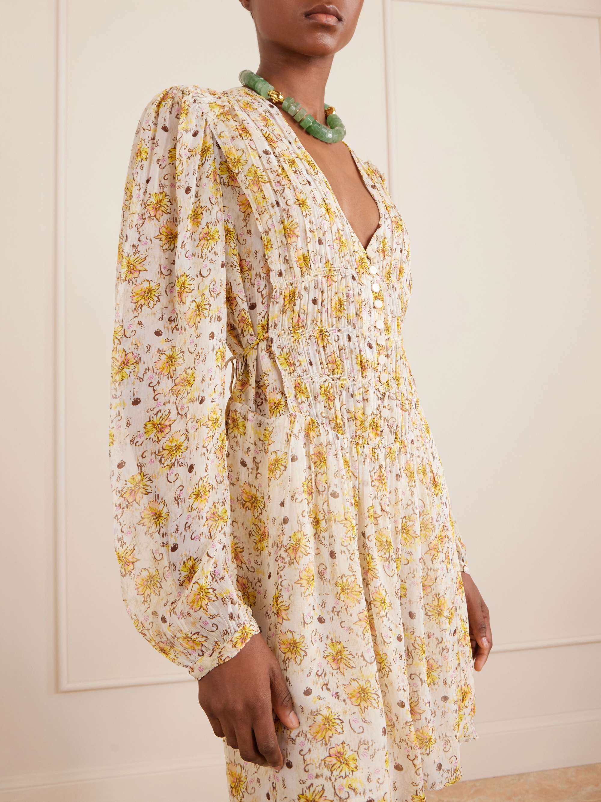 MARANT ÉTOILE Florel floral-print crêpe de chine mini dress | NET