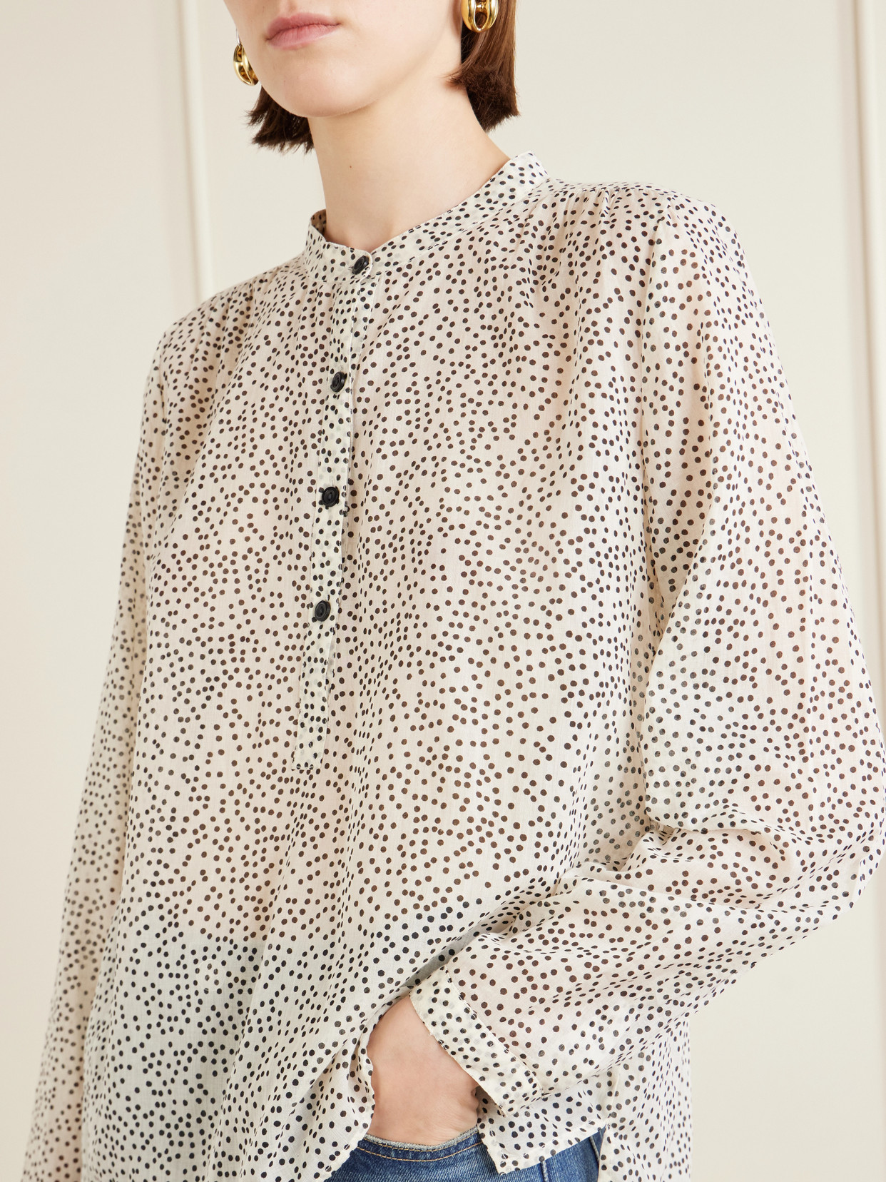 Marant Étoile - Maria Polka-Dot Organic Cotton-Voile Blouse
