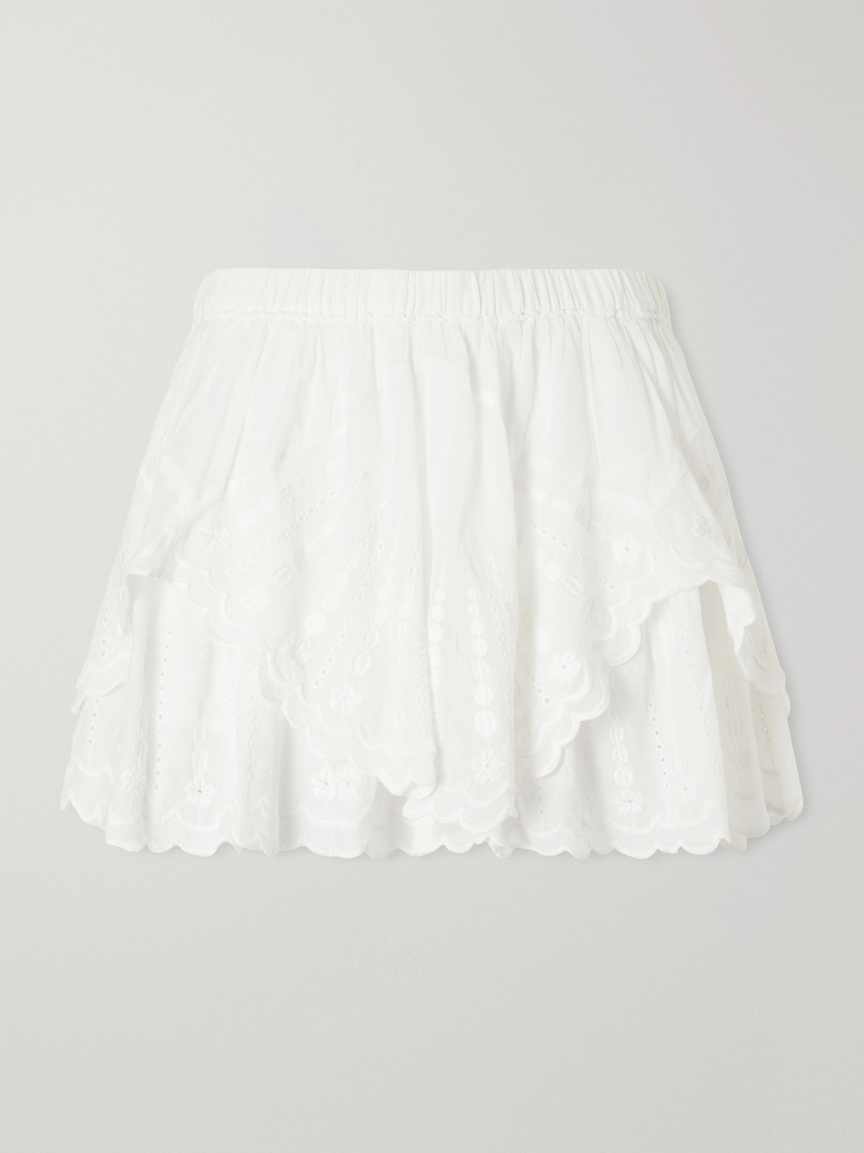 Isabel Marant Étoile Layle Broderie Anglaise Cotton Shorts In White
