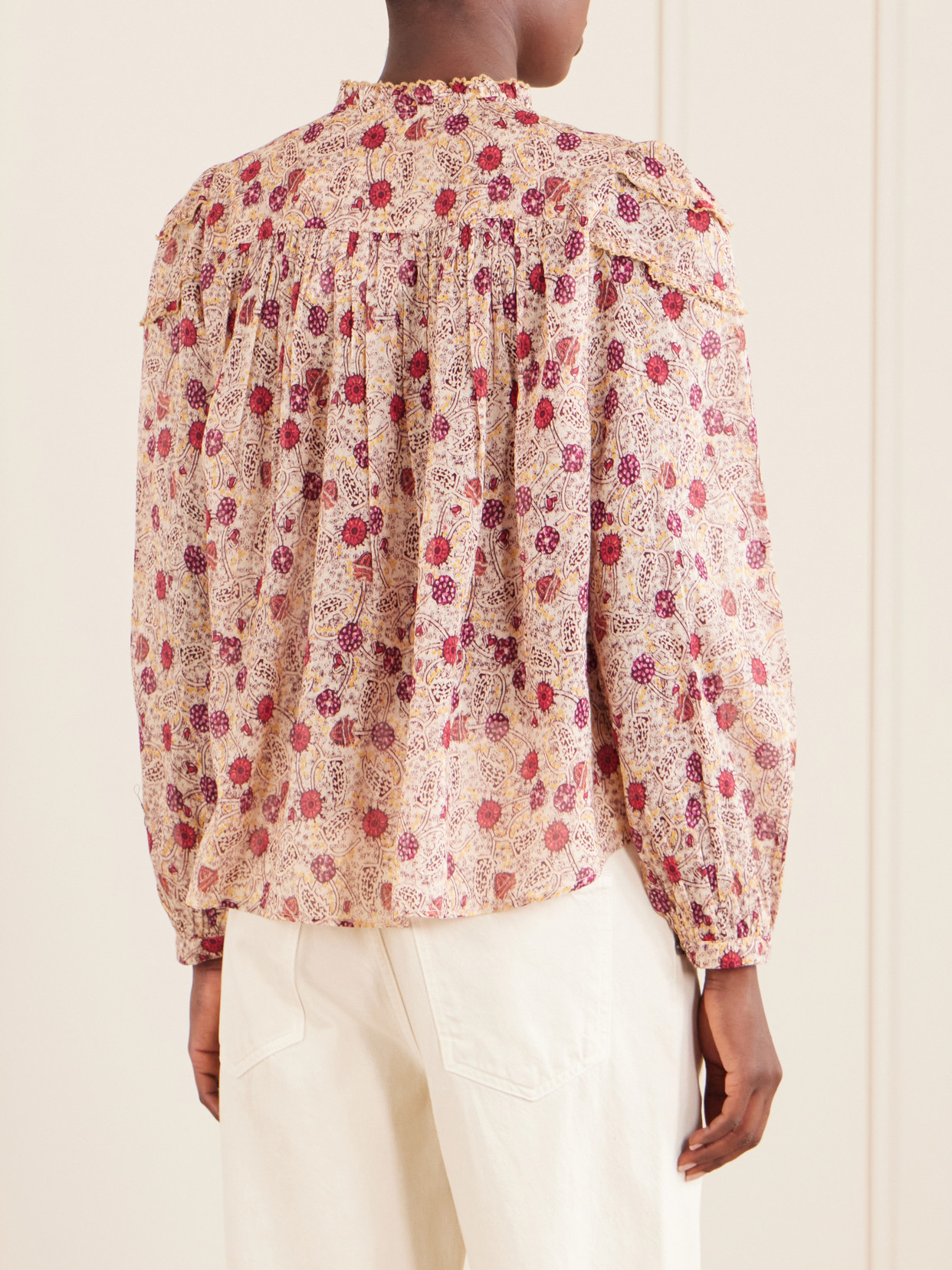 Marant Étoile - Christa Ruffled Printed Cotton Blouse