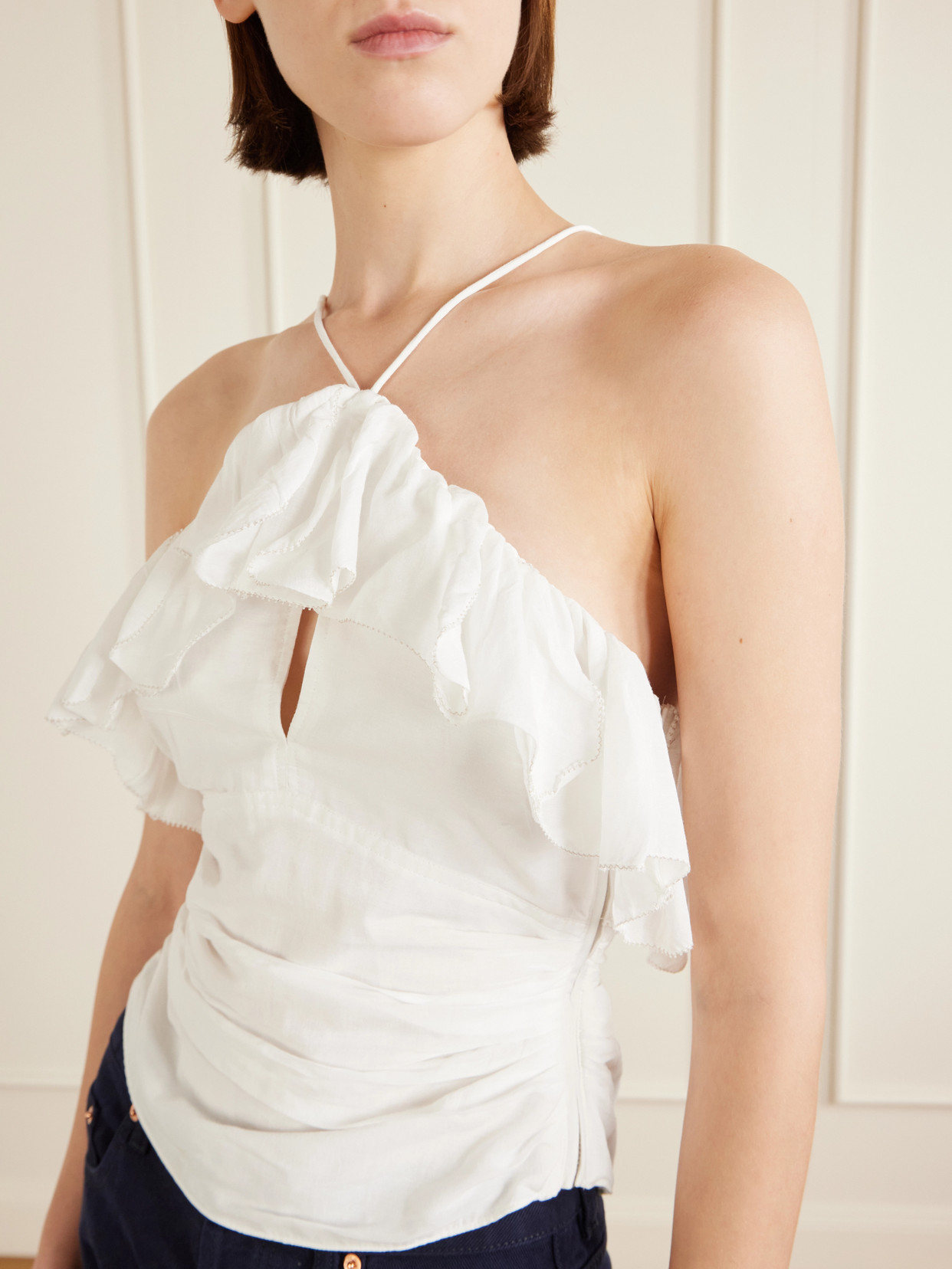 Marant Étoile - Djimia Ruffled Cotton-Blend Tank