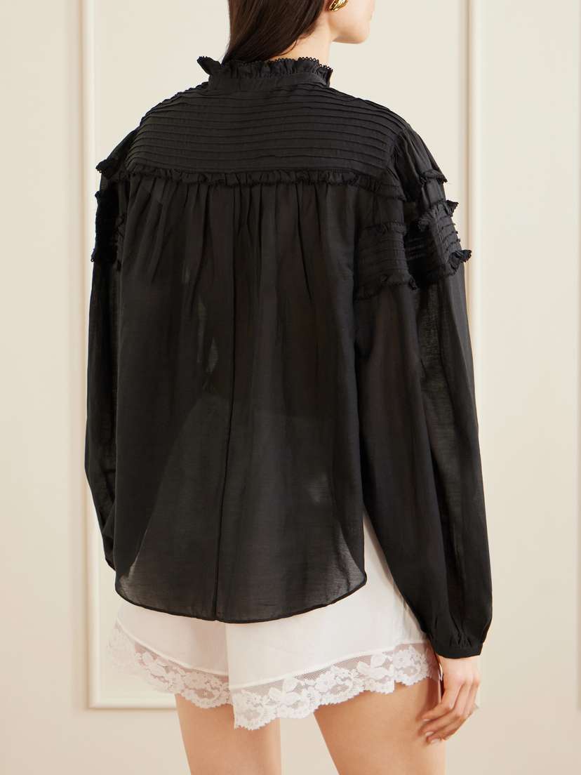 Marant Étoile Doane Ruffled Cotton-blend Voile Blouse | Thumbnail 4 Marant Étoile Doane Ruffled Cotton-blend Voile Blouse | Thumbnail 4