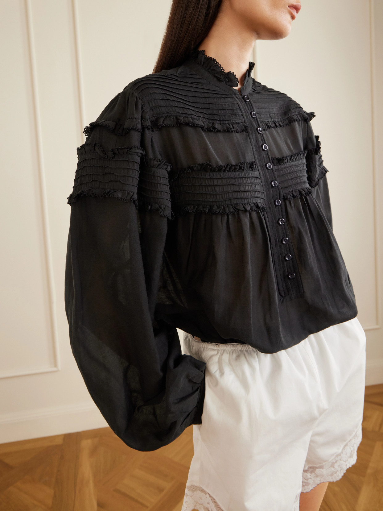 Marant Étoile - Doane Ruffled Cotton-Blend Voile Blouse