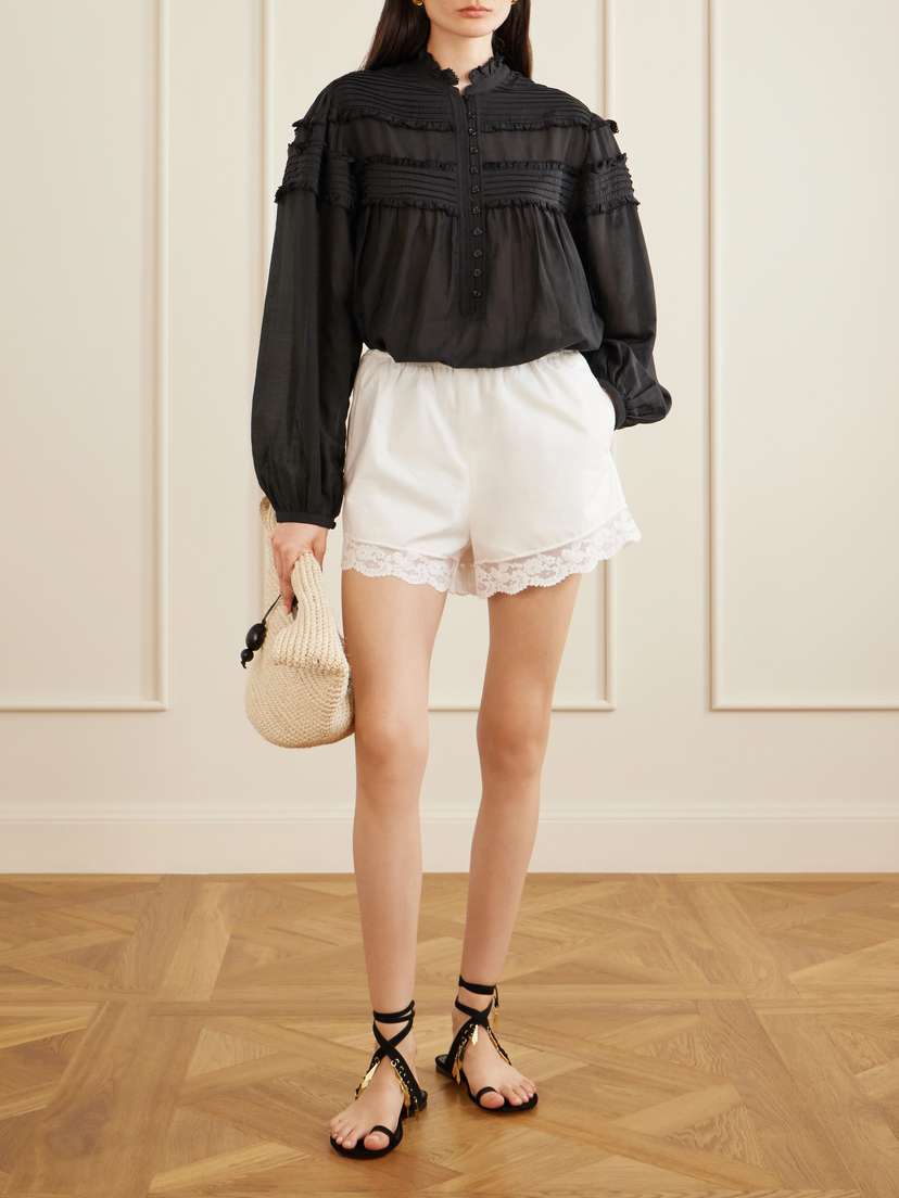 Marant Étoile Doane Ruffled Cotton-blend Voile Blouse | Thumbnail 2 Marant Étoile Doane Ruffled Cotton-blend Voile Blouse | Thumbnail 2