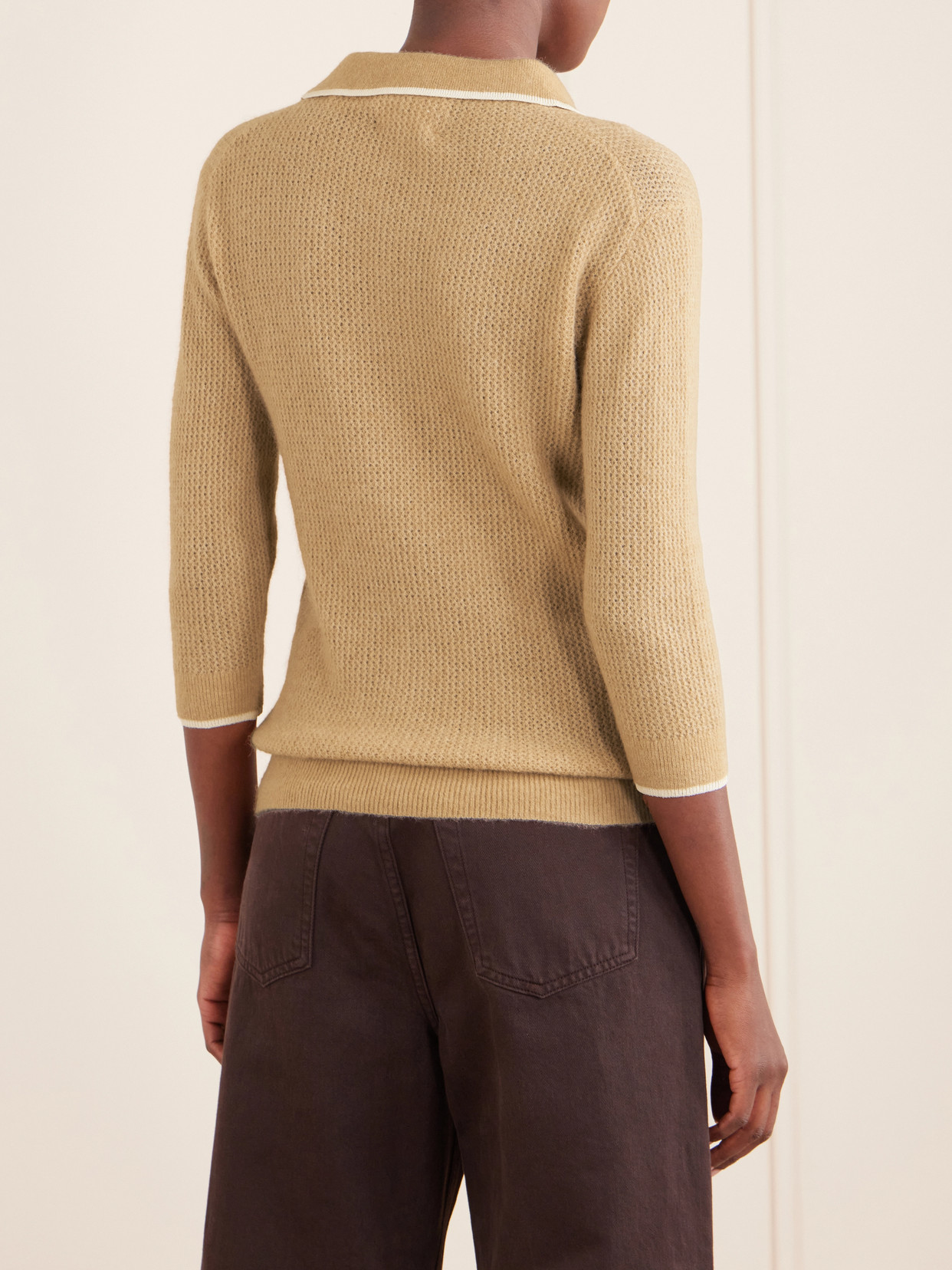 Marant Étoile - Nathalie Ribbed-Detail Wool-Blend Knitted Polo