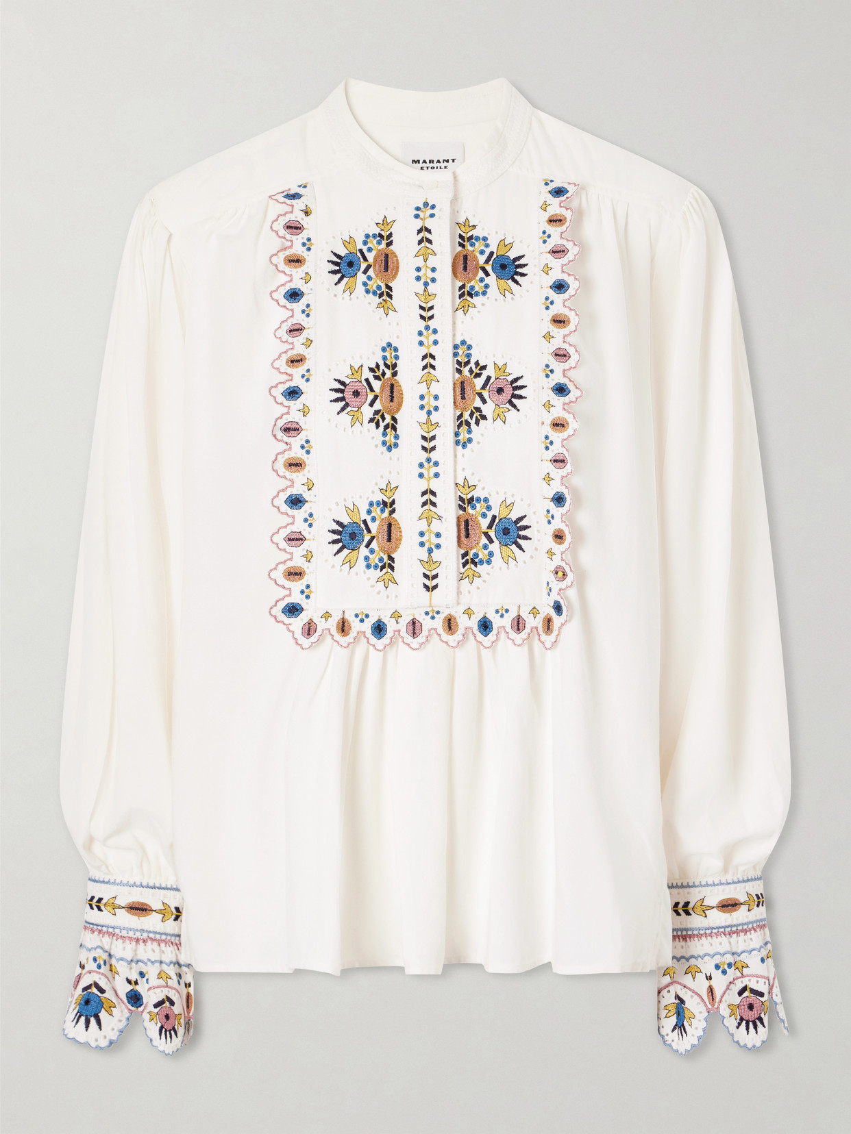 Isabel Marant Étoile Monique Embroidered Linen-blend Blouse In White