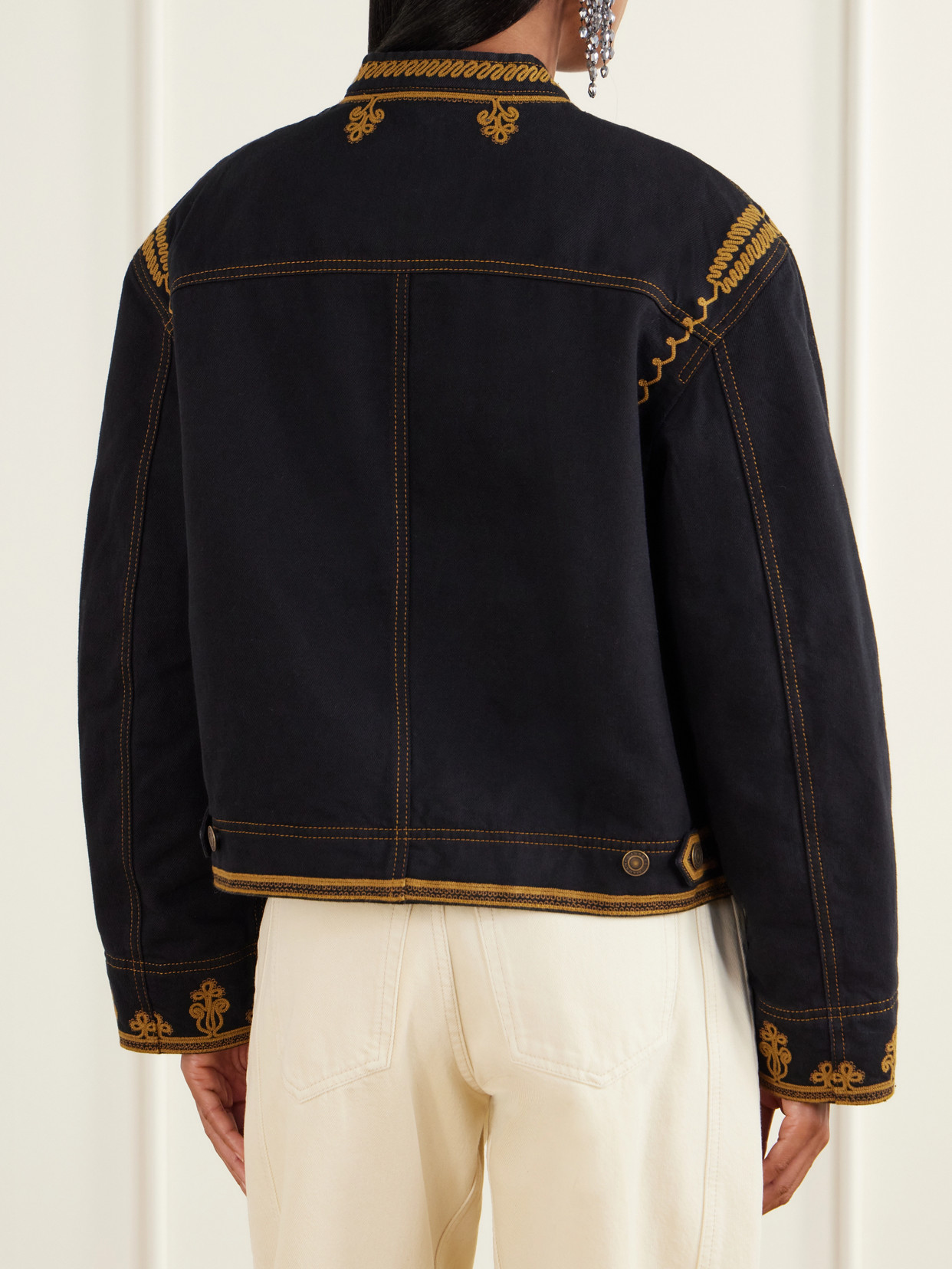 Marant Étoile - Emailia Embroidered Padded Cotton-Twill Jacket