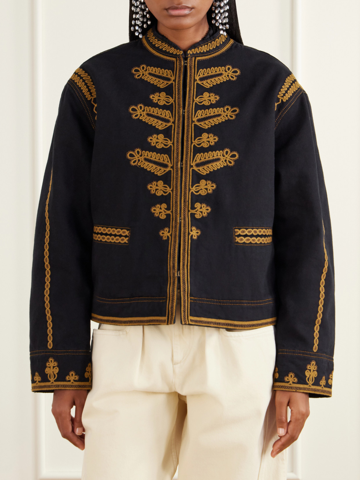Marant Étoile - Emailia Embroidered Padded Cotton-Twill Jacket