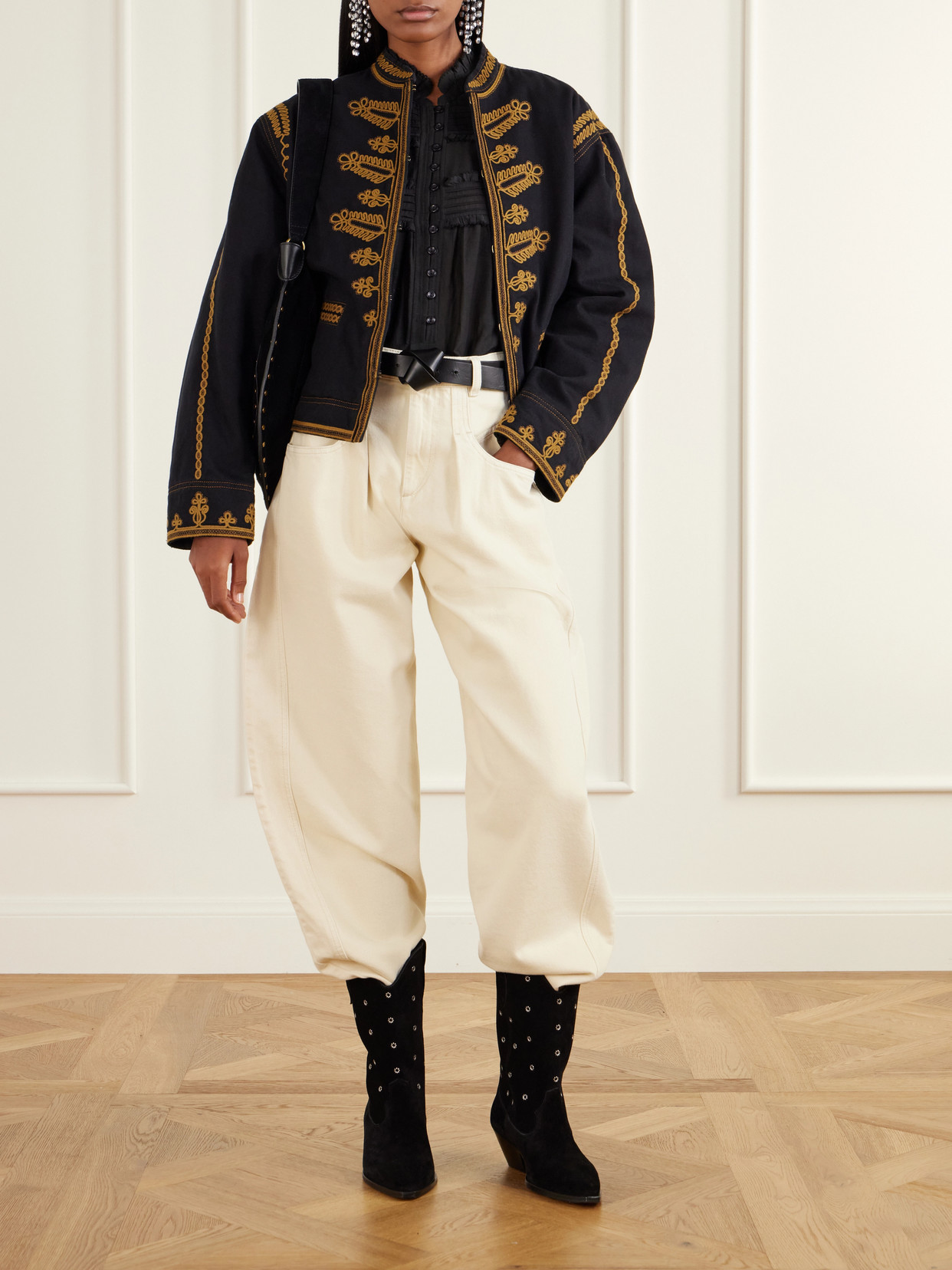 Marant Étoile - Emailia Embroidered Padded Cotton-Twill Jacket