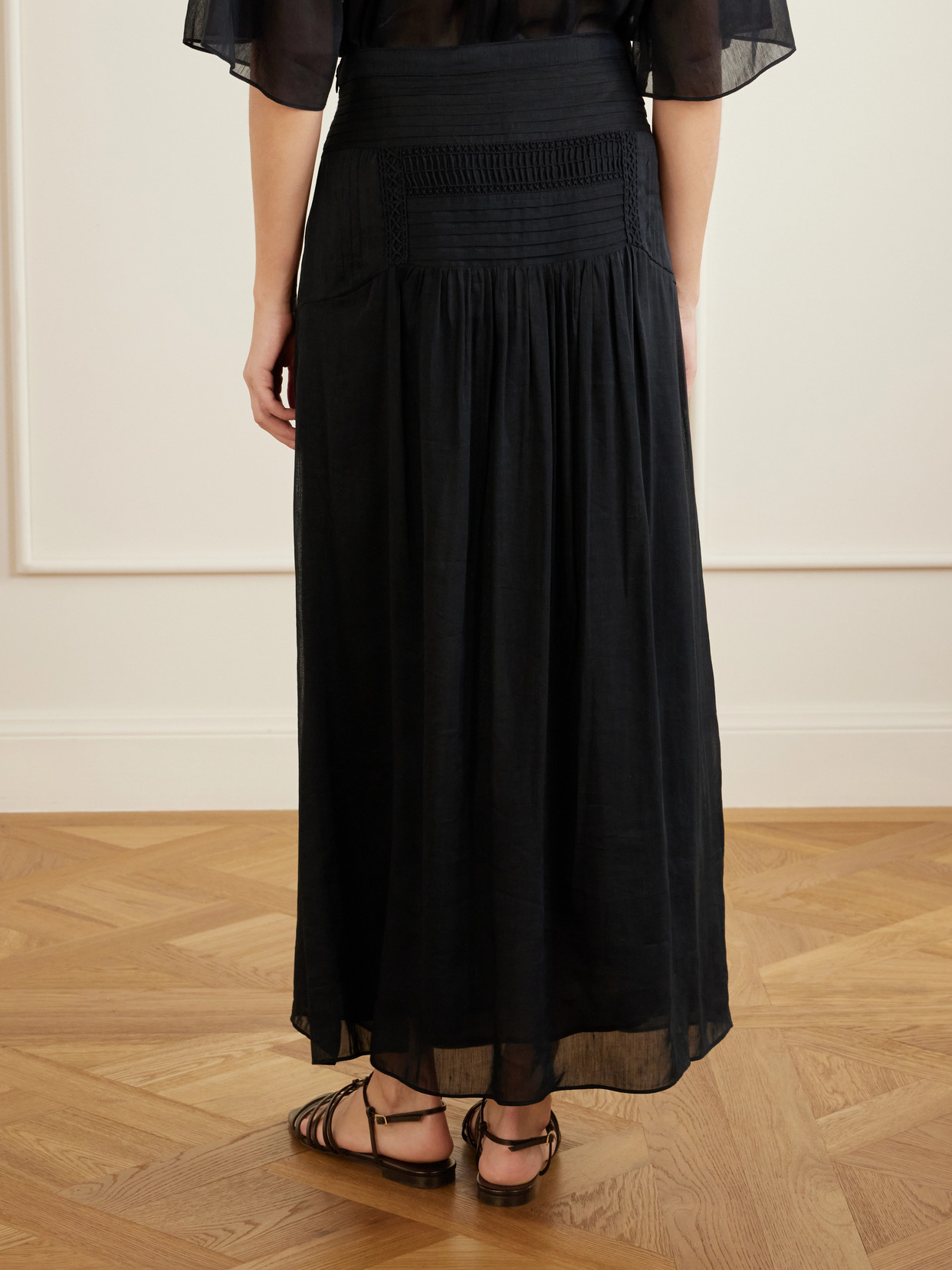 Marant Étoile - Pylka Embroidered Crepon Midi