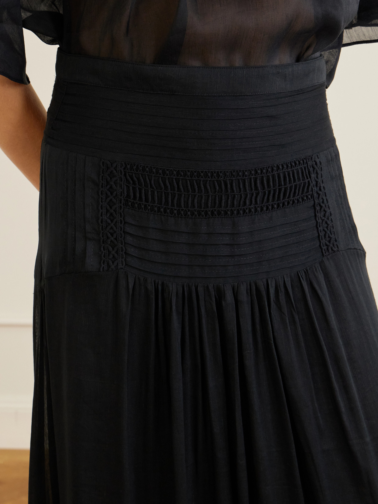 Marant Étoile - Pylka Embroidered Crepon Midi