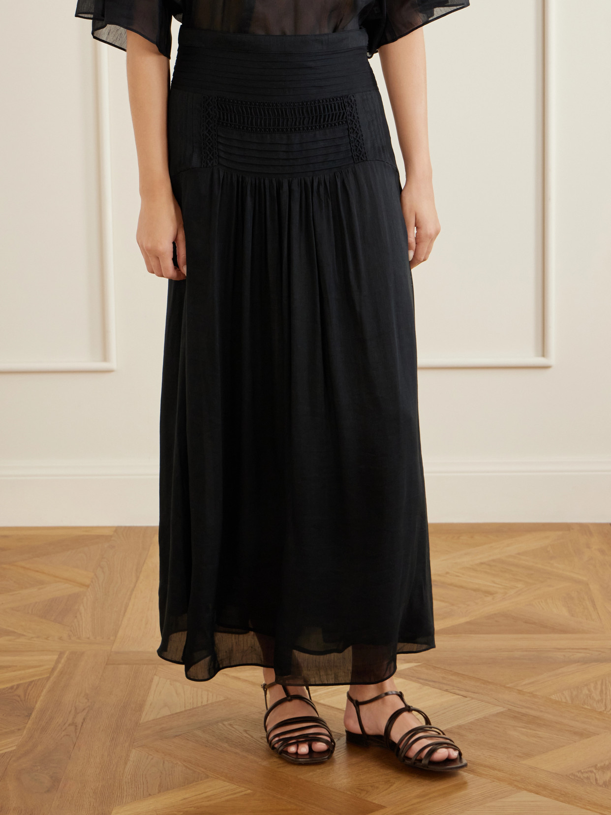 Marant Étoile - Pylka Embroidered Crepon Midi
