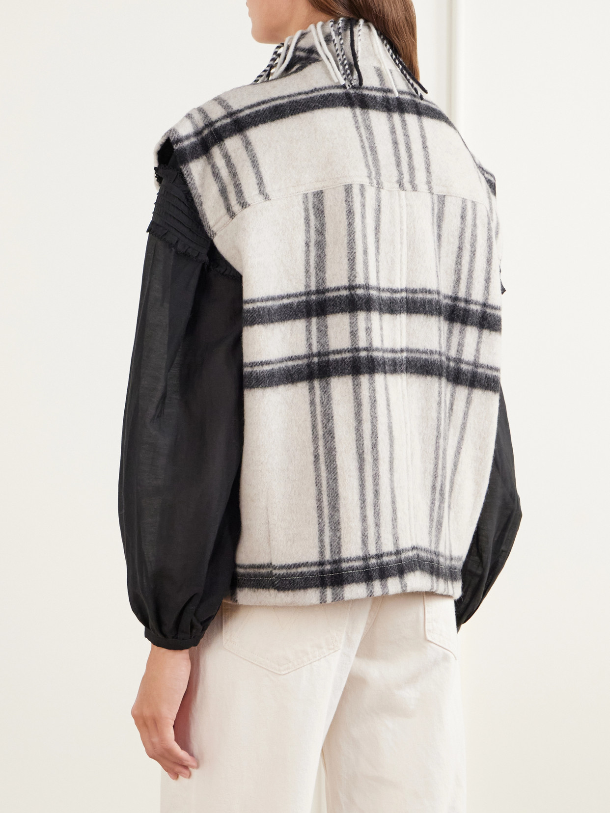 Marant Étoile - Ginesa Fringed Checked Brushed Wool-Blend Vest