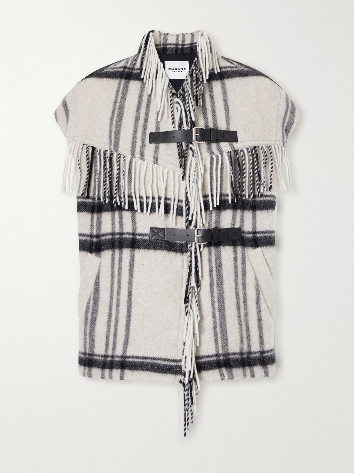 Marant Étoile - Ginesa Fringed Checked Brushed Wool-Blend Vest