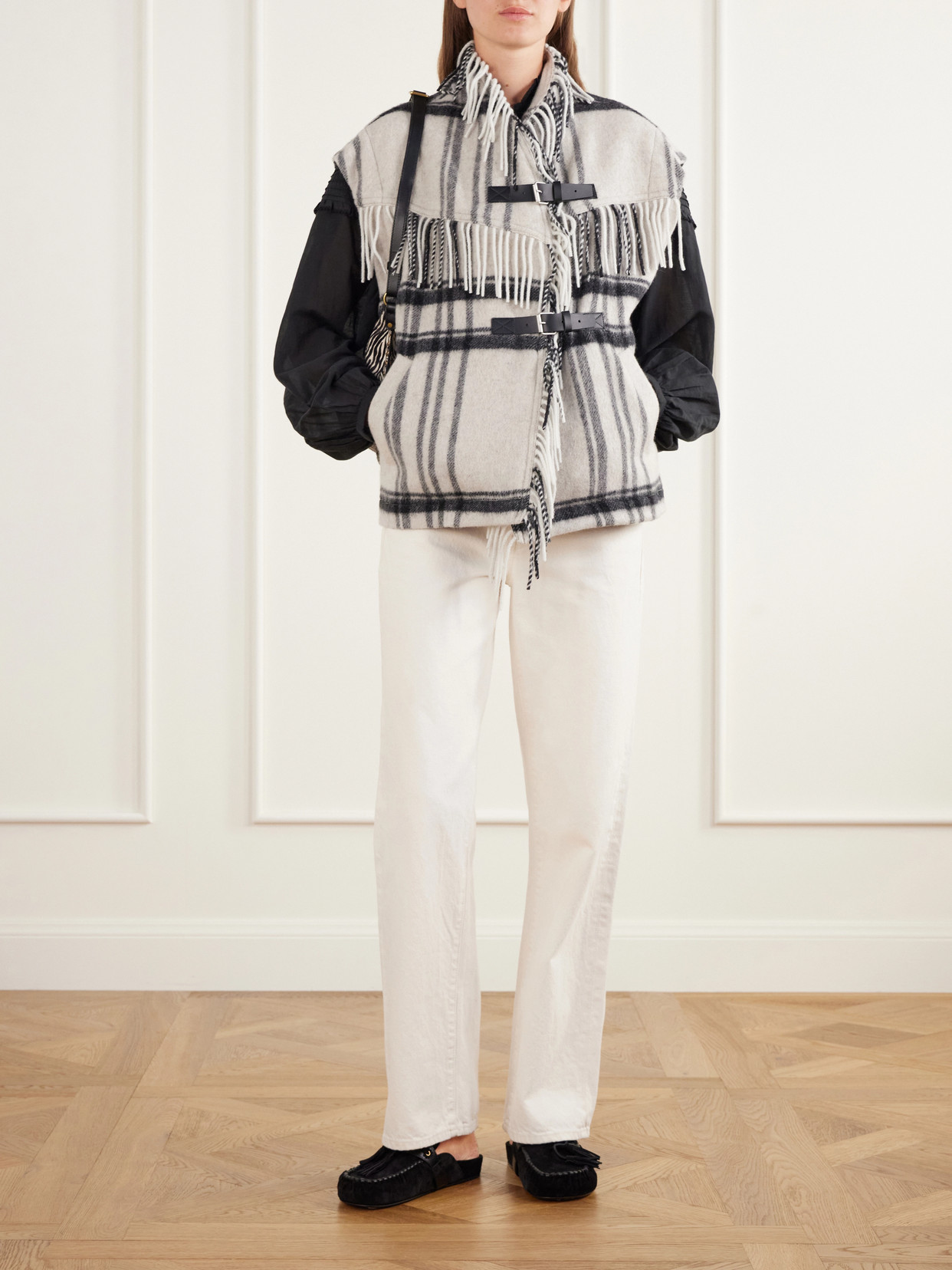 Marant Étoile - Ginesa Fringed Checked Brushed Wool-Blend Vest