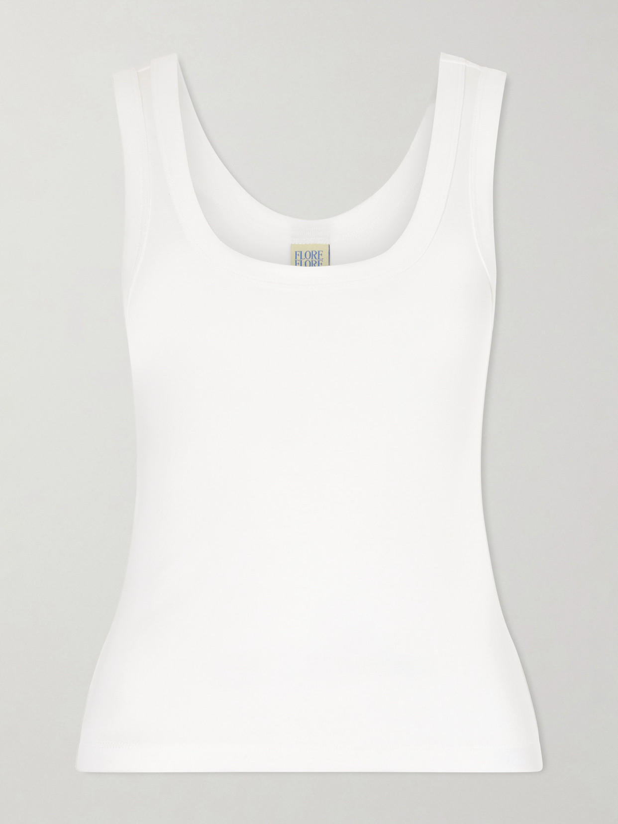 Flore Flore Hillie Organic Cotton-jersey Tank Top In White